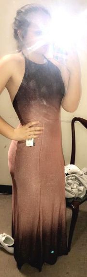Pink/Burgundy Ombré Floor Length Dress