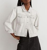 Madewell Womens Jacket The Trucker Crop Jean Button Front Glenrich Wash Size M