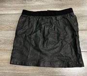 Loft Black Faux Leather Career Mini Skirt