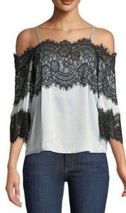 Alice + Olivia‎ Oralia Cold-Shoulder Silk Blouse