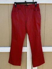 Vintage Y2K No Boundaries Red Faux Leather PVC Bootcut Pants Junior’s Size 13