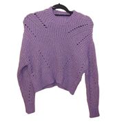 Elizabeth and James Purple Gold Shiny Thread Size Extra Small XS Cropped Sweater