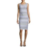 Raya Knit Stripe Scoop Neck Sheath Dress