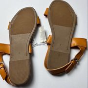 OLD NAVY Women's  Faux-leather  Double Strap Mustard Slingback Sandals Sz 8