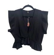 Fancyinn NEW  Cropped Black Blouse - Women’s XL