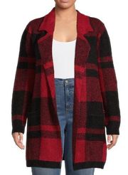 NWT Absolutely Famous Plaid Cardigan Sweater size XL