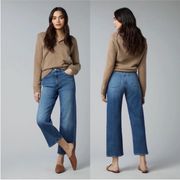 DL1961 Women's Hepburn Wide Leg High Rise Vintage Jeans in Maritime Blue Size 29