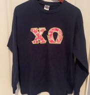 Chi Omega Letter Long Sleeve Shirt 