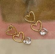 Multi Layers Metallic Transparent Heart Long Earrings For Women Personality Temperament Earings Jewelry Wholesale