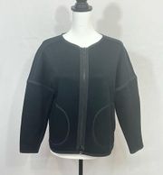 Oversized The Everywhere Black Jacket Full Zip Size XS Bomber Jacket