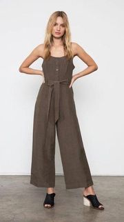 Rails Size XS Women’s Harper Olive Brown Sleeveless Jumpsuit Linen Blend $188