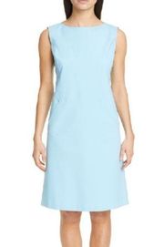 Lafayette 148 NY Ensley Shift Dress Lagoon (Light Blue) Sz 10 EUC Professional