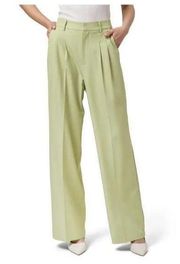 Wayf  Wide Leg Suit Trousers satin  In Pistachio w/ Elastic Back -Size XS NEW