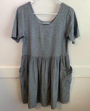 Urban Renewal Gray Babydoll Mini Dress With Side Pockets