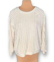 No Boundaries Cream Juniors Fuzzy Ribbed Neutral Knit Pullover Sweater Size XXXL