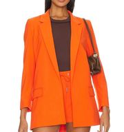 AllSaints Aleida Tri Oversized Boxy Blazer Vivid Orange Size 4 80s Designer NEW