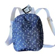 Kendall + Kylie Nylon Mini Backpack Blue & White Anchor Print NWT Size OS