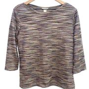 Womens Metallic Slinky Top Large Dolman Slv Multicolor Spandex Y2K Pattern