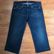 🌴7 for all Mankind DOJO Dark Wash Capris Size 29