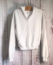 cotton fleece zip up hoodie sweatshirt