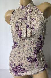 Floral Sleeveless Blouse, Medium