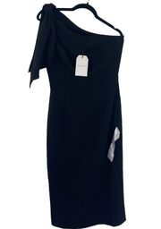 NWT DRESS THE POPULATION Tiffany One-Shoulder Sheath Dress Medium MIDI Black M