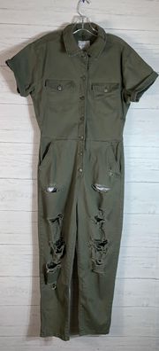 green distressed boilersuit size Large juniors