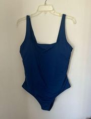 NWT  Nyle square neck one piece blue swimsuit XL