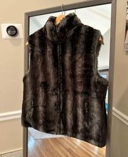 Boutique Faux Fur Sleeveless Vest Gray Medium