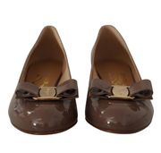 Salvatore Ferragamo Brown Naplak Calf Leather Pumps Shoes