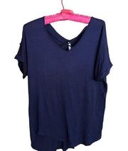 Active USA navy blue short sleeved top women’s size large