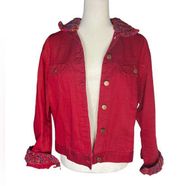 Vintage Unique Red Jacket - Knit Collars Bill Blass M