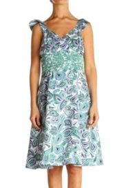 Chadwick's Dress Women's Size 10 Green White Paisley A-Line Sleeveless Boho