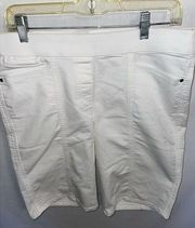 Kim Rogers Bermuda Shorts Women's Size 10 White Waist 34 Inseam 11 Rise 10