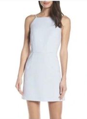French Connection Whisper Square neck Strappy Dress in Salt Water (pale blue) 4
