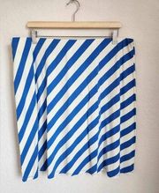 Tommy Bahama Diagonal Stripes White and Blue Jersey Skirt New