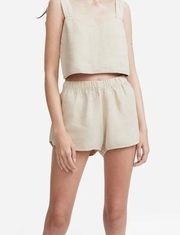 NEW MATE the Label Neutral Beige Linen Shorts - S