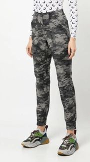 camouflage print twill joggers