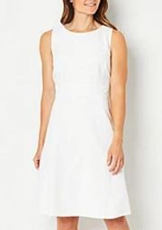 Black Label Evan Picone white sleeveless fit and flare dress size 10