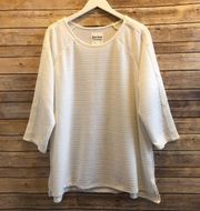New York Laundry 3/4 Sleeve Ribbed Pullover Top Plus Size 1X NWT