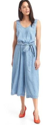 Tencel Culotte Denim Chambray Jumpsuit