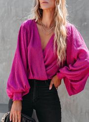 Pink Textured Drape Top