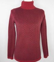 Lands'End MWOT  women's cashmere red turtleneck sweater, size XS