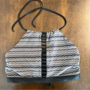 ATHLETA Jacquard High Neck Ladder Bikini Top Large