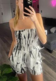 black and white romper