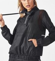 Fabletics Ziva Half Zip Pullover Windbreaker Jacket Black Sz Medium.