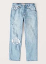 Abercrombie & Fitch  the Boyfriend Mid Rise Jeans Light Wash Distressed Size 29