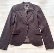 ZARA  Tailored Pointed‎ Lapel Single Button Blazer | Brown Size 2