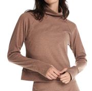 New Kyodan Outdoor Soft Mock Turtleneck Sweatshirt w/ Thumb Holes, Tan, Large