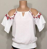 White embroidered blouse. NWOT